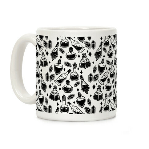 Black On White Potions Pattern Coffee Mug