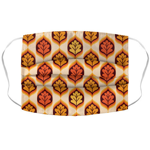 Vintage Autumn Leaves Pattern Accordion Face Mask