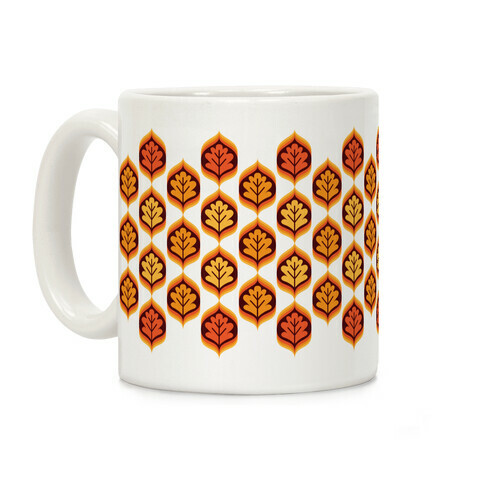 Vintage Autumn Leaves Pattern Coffee Mug