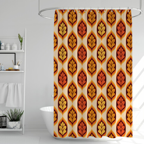 Vintage Autumn Leaves Pattern Shower Curtain