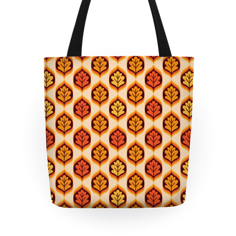 Vintage Autumn Leaves Pattern Tote