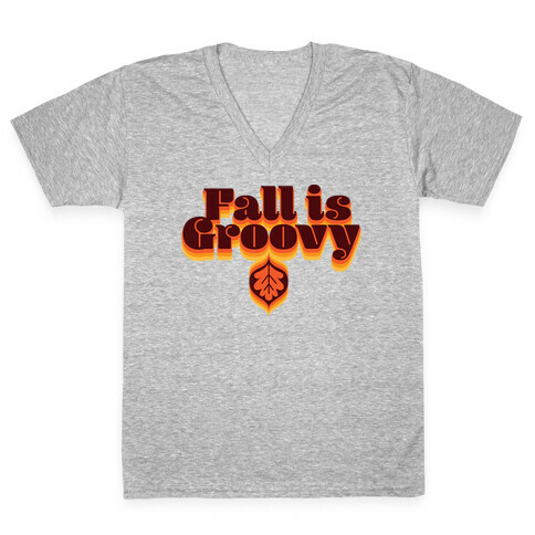 Fall Is Groovy V-Neck Tee Shirt