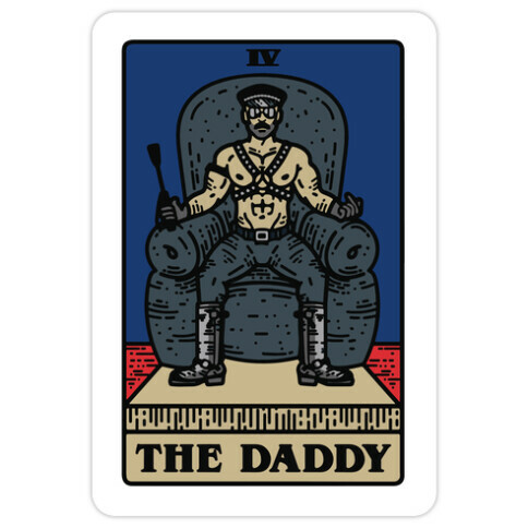 The Daddy Tarot Card Parody Die Cut Sticker