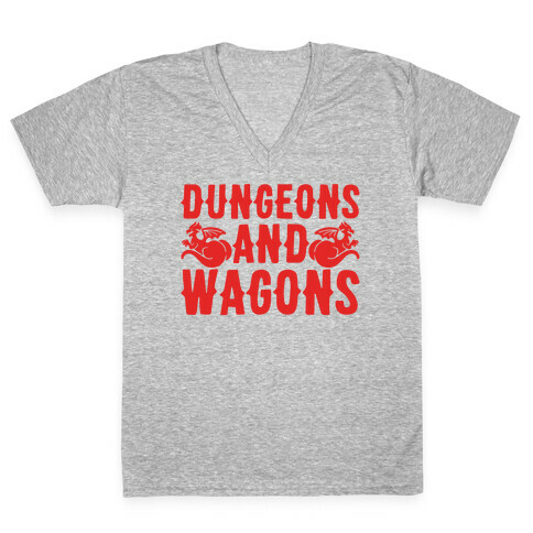 Dungeons And Wagons Parody V-Neck Tee Shirt