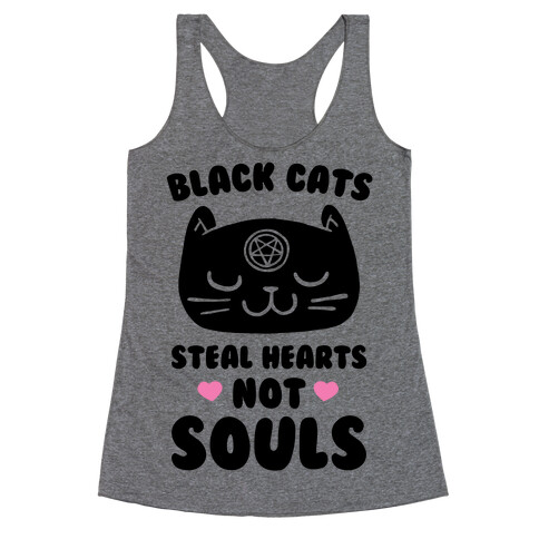 Black Cats Steal Hearts Not Souls Racerback Tank Top