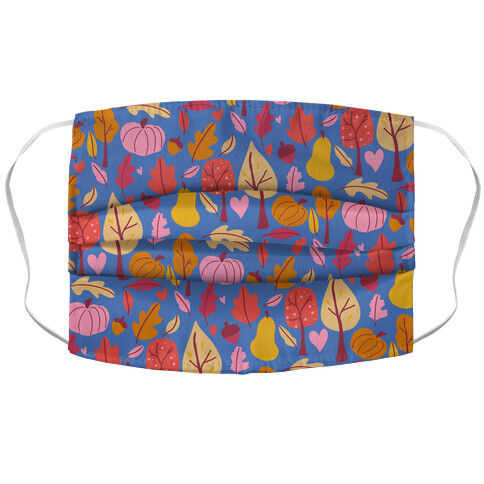 Retro Fall Love Pattern Accordion Face Mask