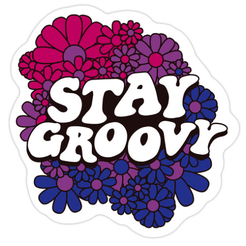 Stay Groovy (Bi Flag Colors) Die Cut Sticker