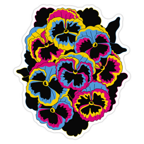 Pan-sy (Pansexual Pansies)  Die Cut Sticker