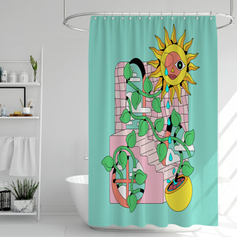 Trippy Sunflower Shower  Shower Curtain