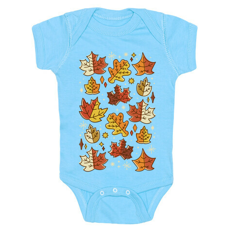 Mid Century Modern Fall Leaves Baby One-Piece