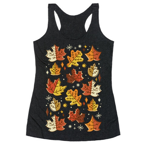 Mid Century Modern Fall Leaves Racerback Tank Top