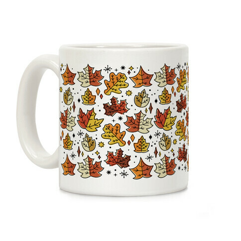 Mid Century Modern Fall Leaves Coffee Mug