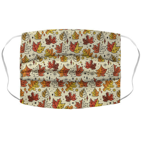 Mid Century Modern Fall Leaves Accordion Face Mask