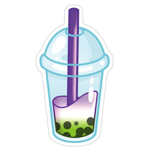 Gender Queer Pride Bubble Tea Die Cut Sticker