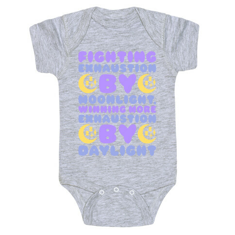 Fighting Exhaustion By Moonlight Baby One-Piece