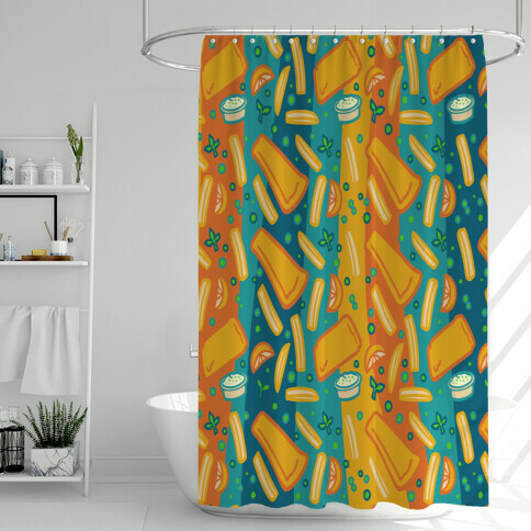 Groovy Fish And Chips  Shower Curtain