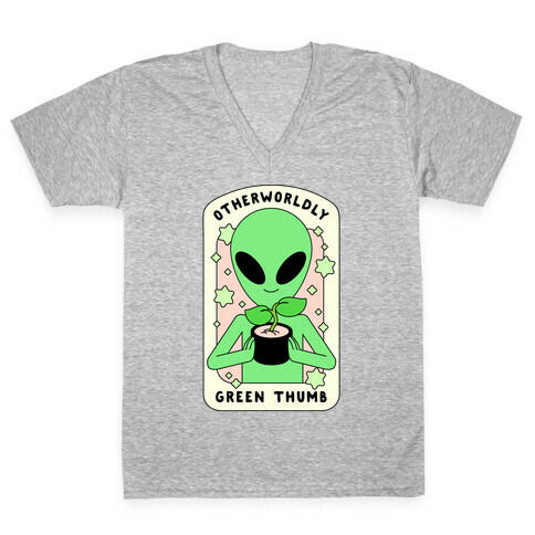 Otherworldly Green Thumb V-Neck Tee Shirt
