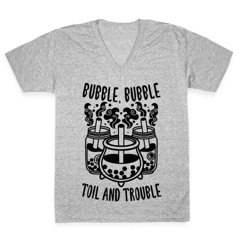 Bubble, Bubble Toil And Trouble Boba V-Neck Tee Shirt