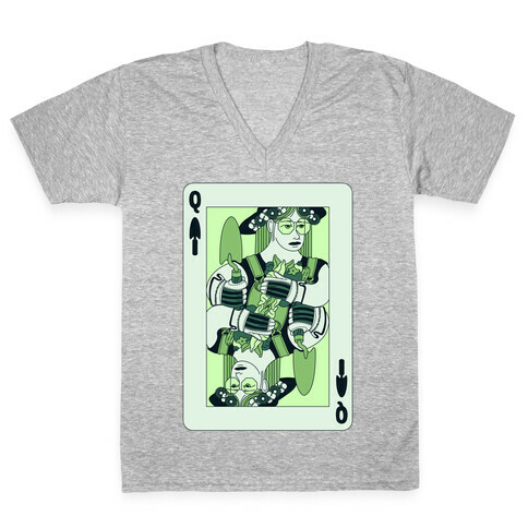 Queen Of Garden Spades V-Neck Tee Shirt