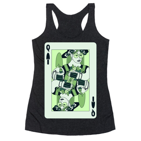 Queen Of Garden Spades Racerback Tank Top