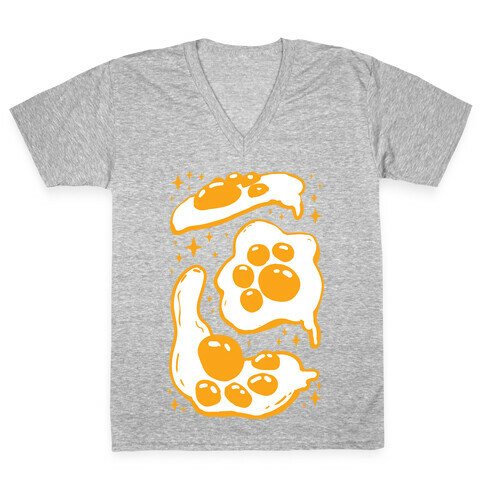 Paw Side Up Eggs V-Neck Tee Shirt