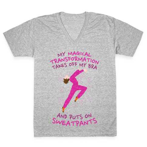 Magical Sweatpants Transformation V-Neck Tee Shirt