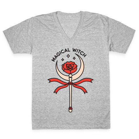 Magical Witch Wand V-Neck Tee Shirt