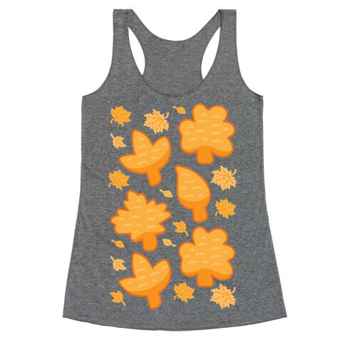 Fall Leaves Chicken Nugget Shapes Racerback Tank Top