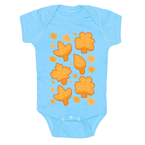 Fall Leaves Chicken Nugget Shapes Baby One-Piece