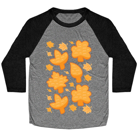 Fall Leaves Chicken Nugget Shapes Baseball Tee