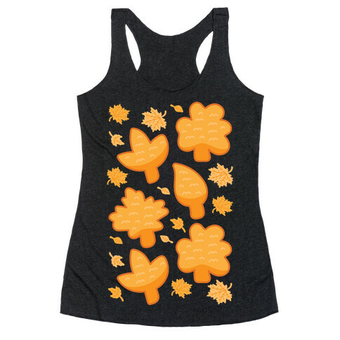 Fall Leaves Chicken Nugget Shapes Racerback Tank Top