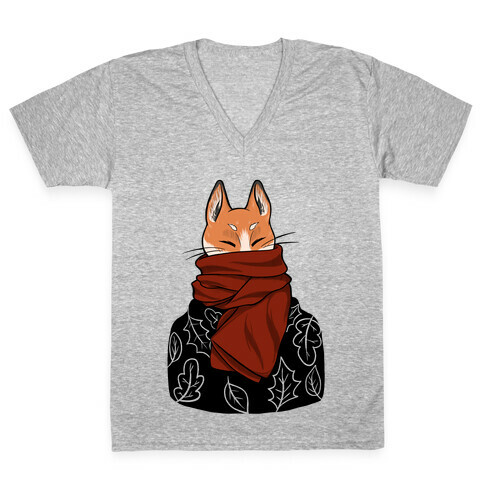 Autumn Fox V-Neck Tee Shirt