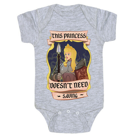 This Princess Doesn't Need Saving Sleeping Beauty Baby One-Piece