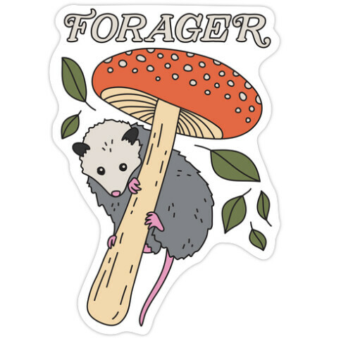 Forager Opossum Die Cut Sticker