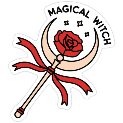 Magical Witch Wand Die Cut Sticker