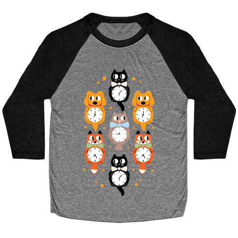 Animal Clock Pattern Baseball Tee