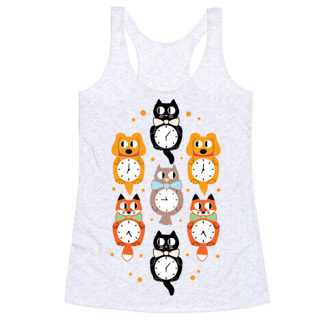 Animal Clock Pattern Racerback Tank Top