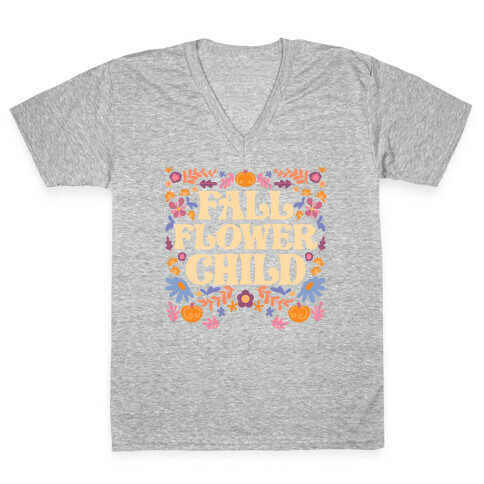 Fall Flower Child V-Neck Tee Shirt