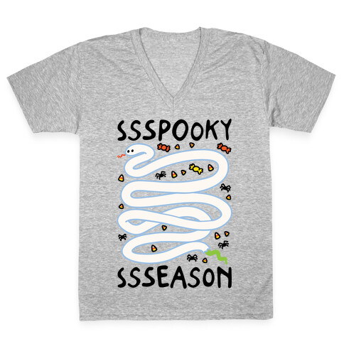 Ssspooky Ssseason Snake  V-Neck Tee Shirt
