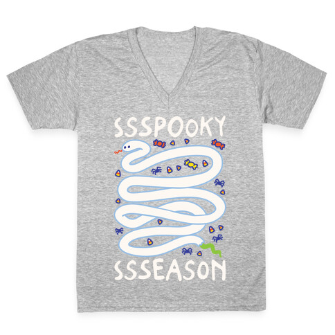 Ssspooky Ssseason Snake  V-Neck Tee Shirt