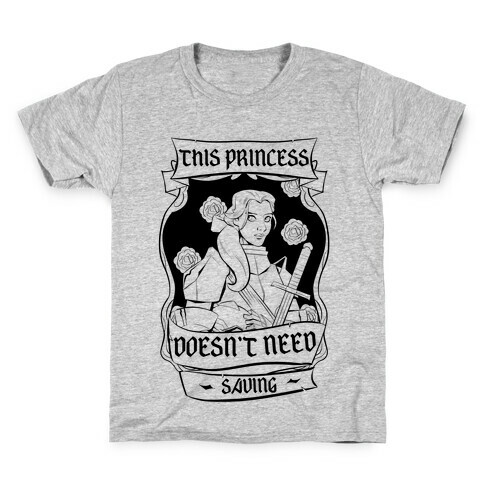 This Princess Doesn't Need Saving Belle Kids T-Shirt