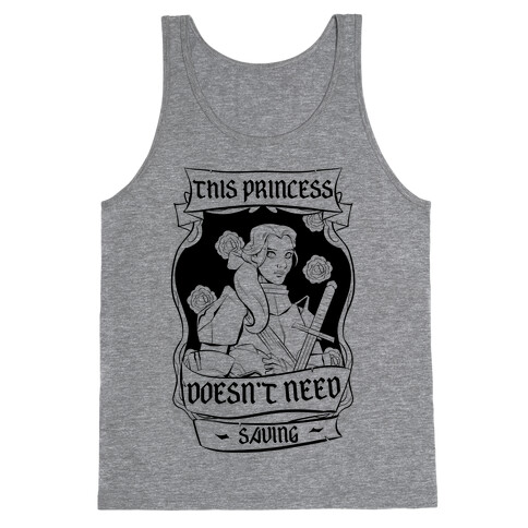 This Princess Doesn't Need Saving Belle Tank Top