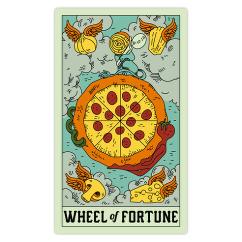 Wheel Of Fortune Pizza Die Cut Sticker