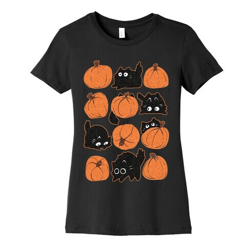 Pumpkin Cats Womens T-Shirt