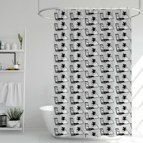 Purrr My Last Email Cat Parody Shower Curtain