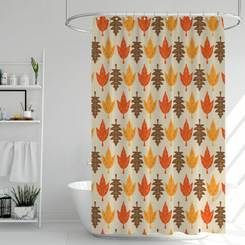 Autumn Leaves Pattern Shower Curtain