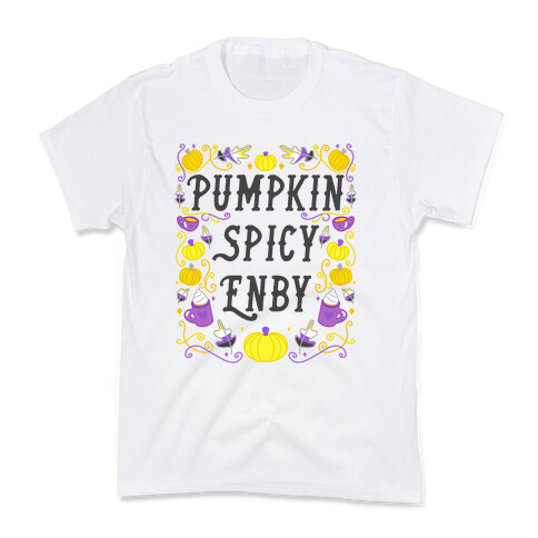 Pumpkin Spicy Enby Kids T-Shirt