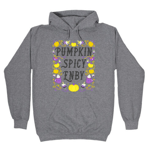 Pumpkin Spicy Enby Hooded Sweatshirt