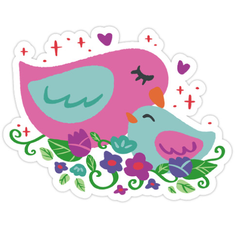 Mama Bird Pink Die Cut Sticker