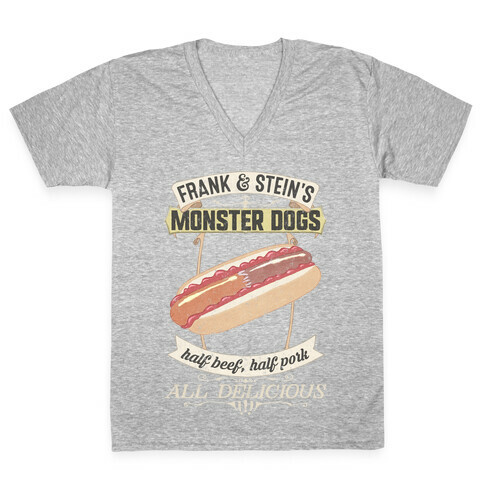 Frank & Stein's Monster Dogs V-Neck Tee Shirt